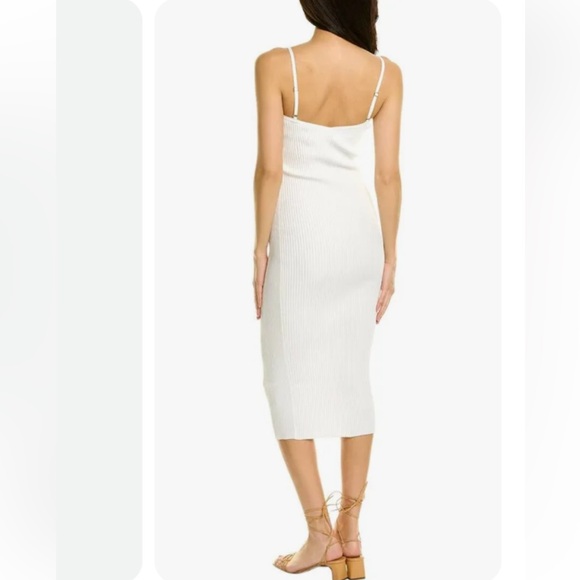 NWT $395 Helmut Lang White Eyelet Bra Ribbed Dress Size M - Picture 2 of 13